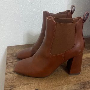 Faux leather heeled booties